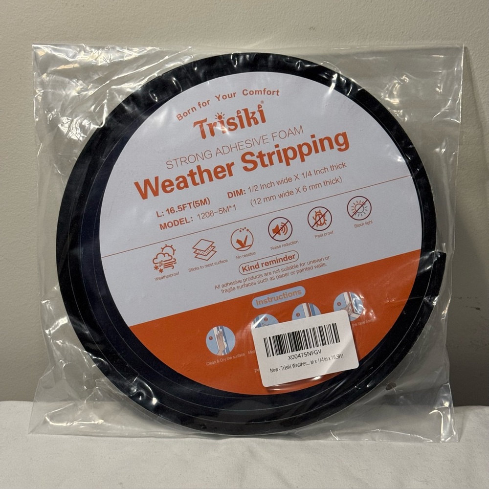 Strong Adhesive Weatherstrip Doors And Windows Seal Noise Reduction 16.5 Feet